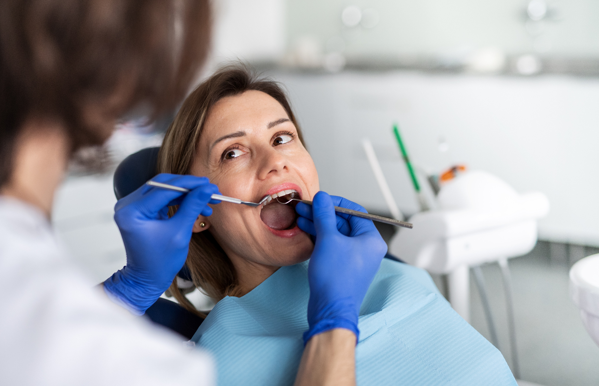 Female Patient Getting a Dental Check-up